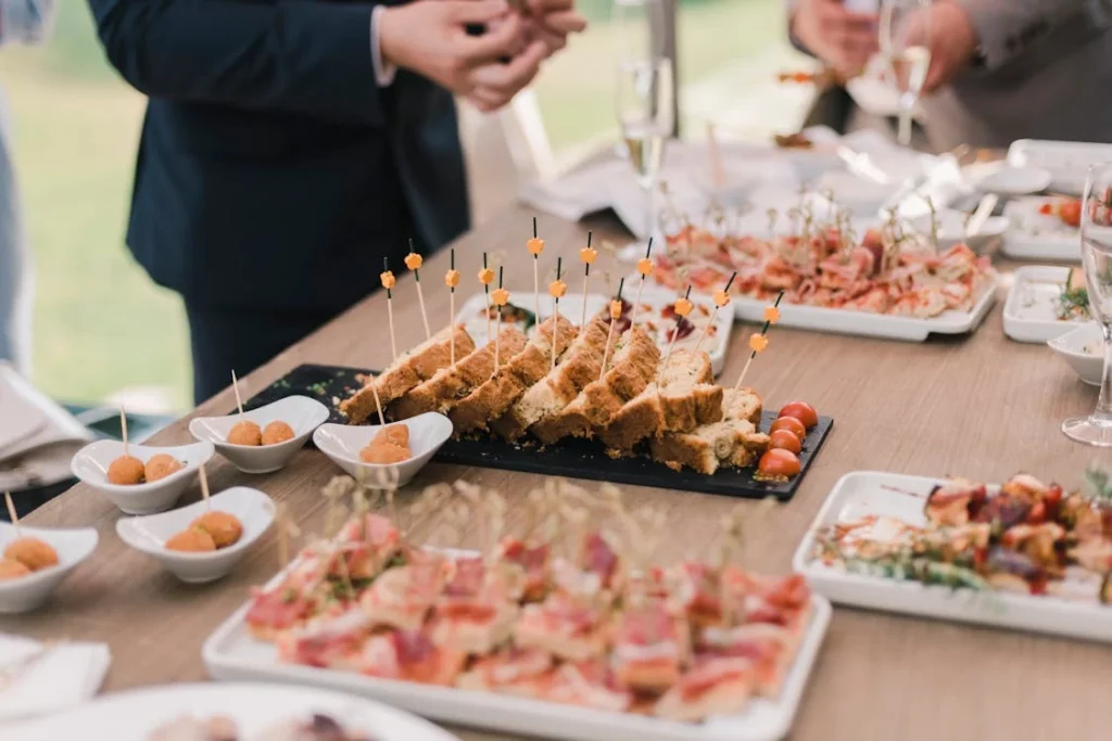 party food on a wooden table