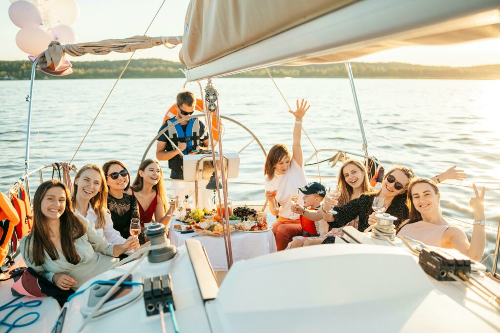people partying on boat 