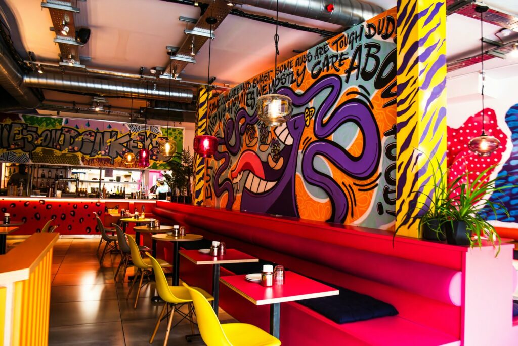 colourful restaurant interior