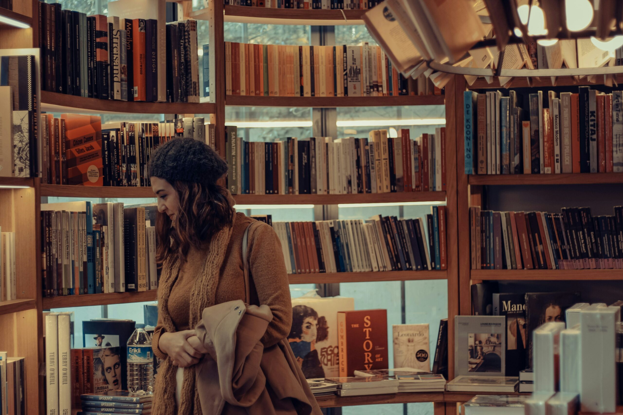 woman in a book store