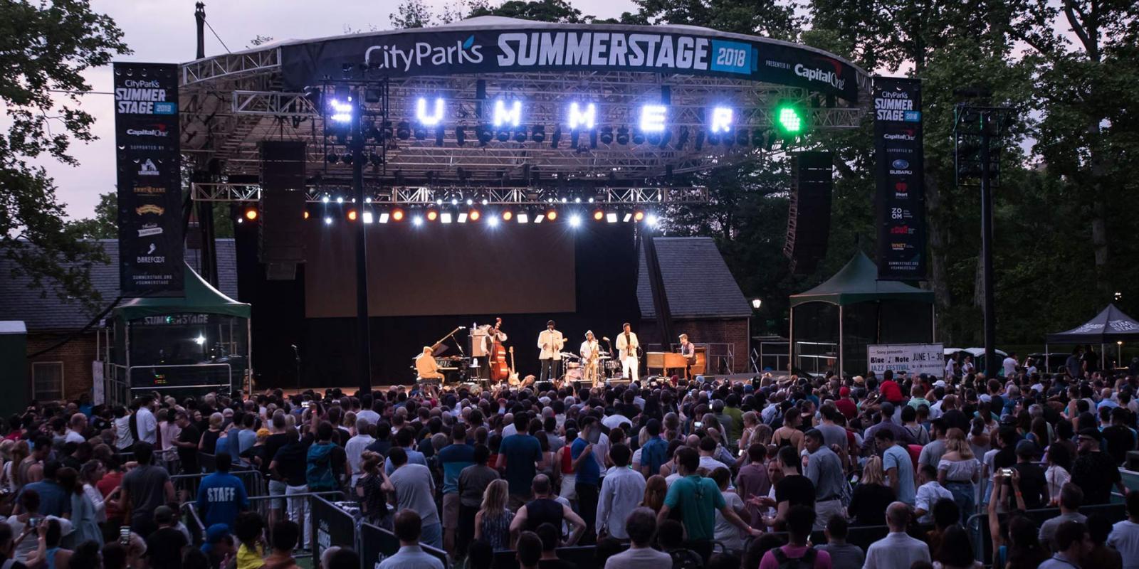 Summer Music Festival stage and crowd